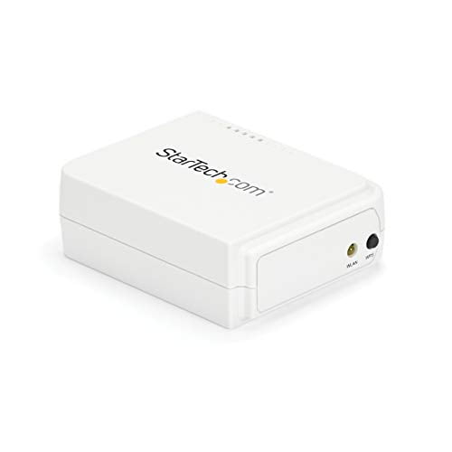 StarTech.com StarTech.com 1-Port Wireless N USB 2.0 Network Print Server - 10/100 Mbps Ethernet USB Printer Server Adapter - Windows 10 - 802.11 b/g/n (PM1115UW)