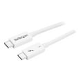 thumbnail image 1 of StarTech.com TBLT34MM50CW Thunderbolt 3 Cable – 1 ft /0.5m – White – 4K 60Hz – 40Gbps – Passive – Thunderbolt Cable – USB Type C Charger, 1 of 9