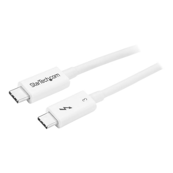StarTech.com TBLT34MM50CW Thunderbolt 3 Cable 1 ft /0.5m White 4K 60Hz 40Gbps Passive Thunderbolt Cable USB Type C Charger