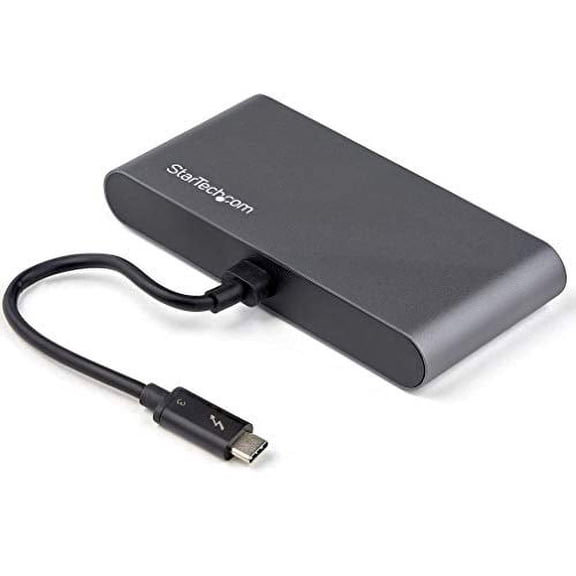 StarTech.com Thunderbolt 3 Mini Dock - Portable Dual Monitor TB3 Docking Station w/HDMI 4K 60Hz - 2X USB-A Hub (3.2/2.0) & GbE - 28cm Attached Cable - TB3 Multiport Adapter - Mac/Windows (TB3DKM2HDL)