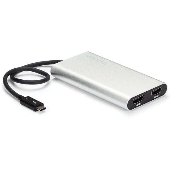 StarTech.com Thunderbolt 3 to Dual HDMI Adapter, Thunderbolt to 2x HDMI Converter, 4K 30Hz, Windows only Compatible