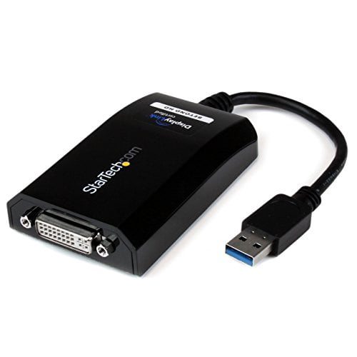 StarTech.com USB 3.0 to DVI / VGA Adapter - 2048x1152 - External Video & Graphics Card - Dual Monitor Display Adapter Cable - Supports Mac & Windows (USB32DVIPRO), Black