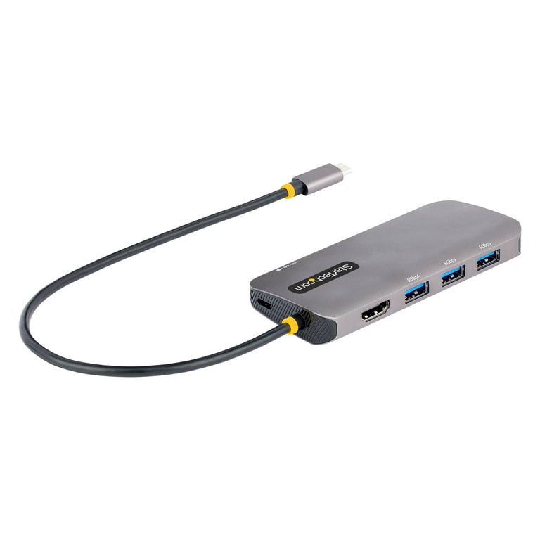 USB Hub with Ethernet, 3 port USB 3.0 Bus Powered Hub with Gigabit Ethernet  Compatible with Windows, MacBook, Linux, Chrome OS, Includes USB C and USB  3.0 Cables 