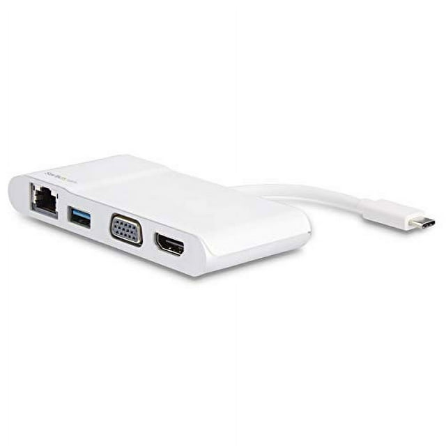 StarTech.com USB C Multiport Adapter - USB C to HDMI / USB A / VGA / Gigabit Ethernet - USB Type C Hub - USB C Adapter