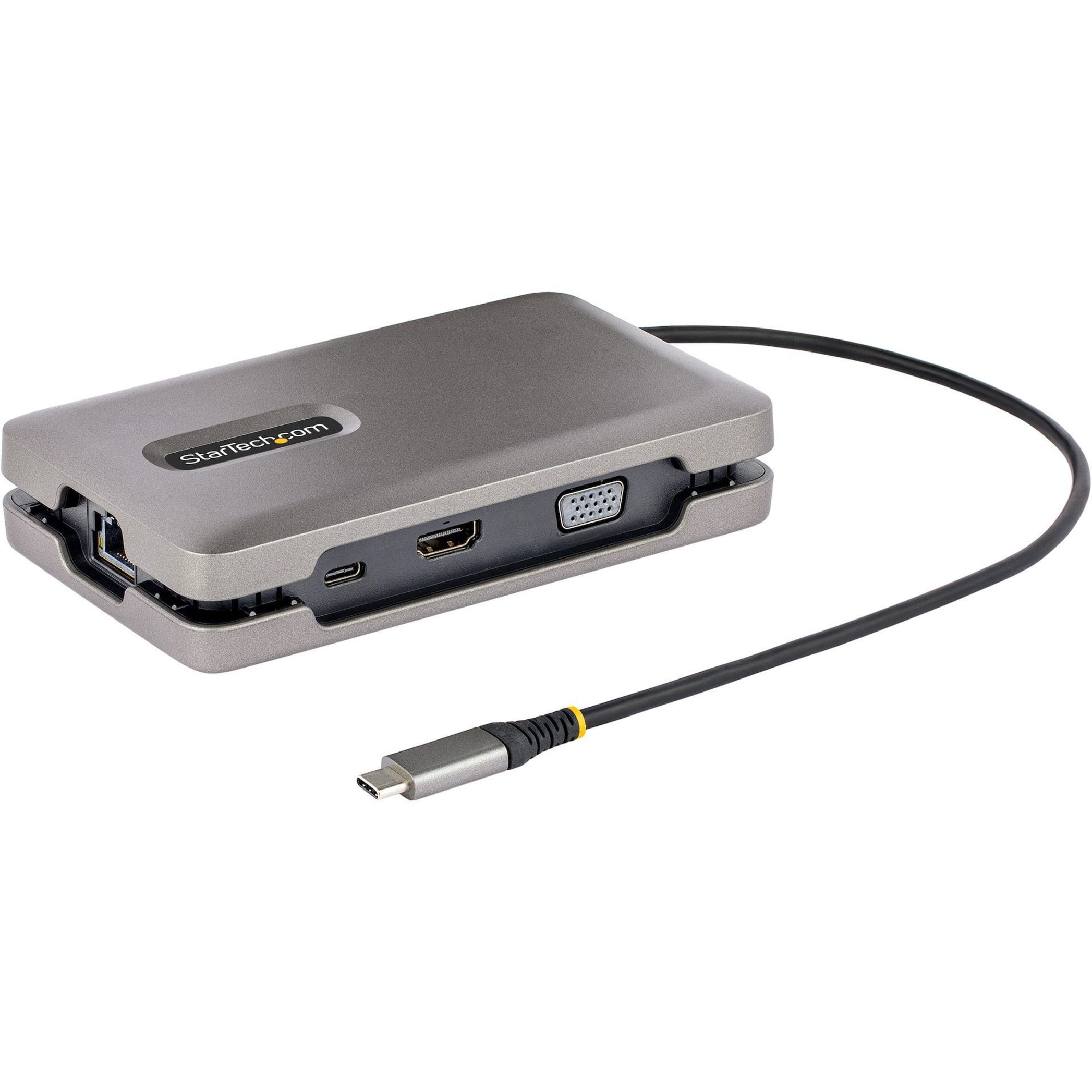 StarTech.com USB-C Multiport Adapter w/USB-C DP Alt Mode Video/4K HDMI/VGA, USB-C Dual Monitor Docking Station