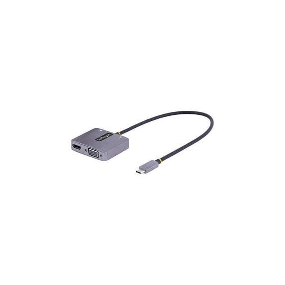StarTech.com USB C Video Adapter, USB C to HDMI VGA Multiport Adapter, 3.5mm Audio Output, 4K 60Hz HDR, 100W PD 3.0, USB C Display Adapter, 1 (Quantity)