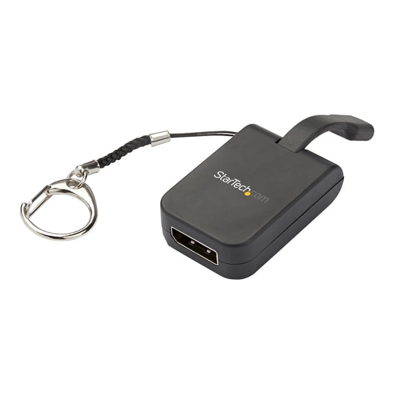StarTech.com Compact USB C to DisplayPort 1.4 Adapter, 8K 60Hz/4K USB-C to DP Video Converter w/ Keychain Ring, USB Type-C DP Alt Mode (HBR3 HDR DSC) to DP Monitor Dongle, TB3 Compatible - USB-C Keychain Adapter (CDP2DPFC) - USB / DisplayPort adapter - USB-C (M) to DisplayPort (F) - Displayport 1.2/Thunderbolt 3 - 4K support - black
