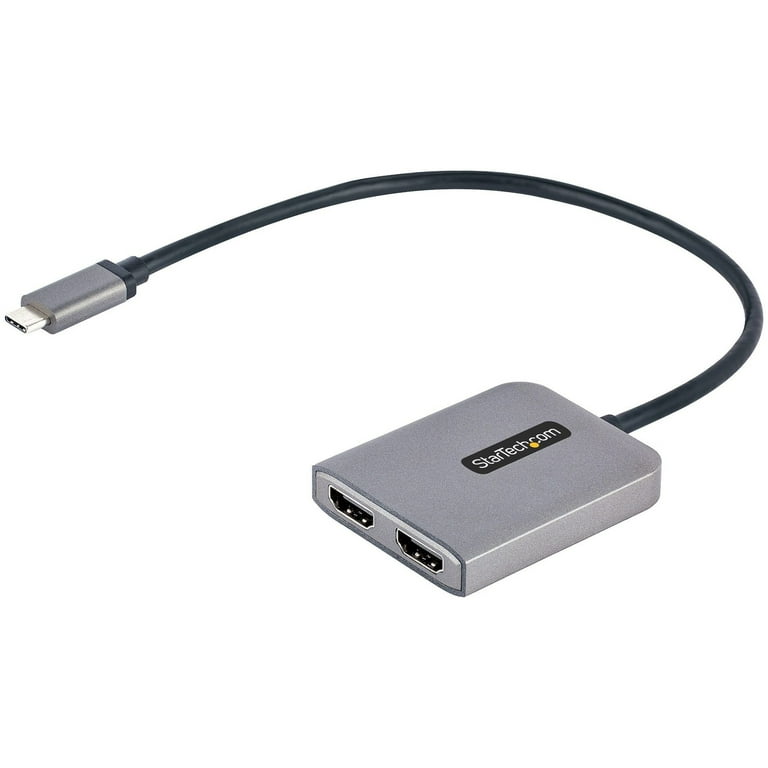 StarTech.com MST14CD122HD USB-C to Dual HDMI MST Hub, Dual HDMI 4K 60HZ, USB Type C Multi Monitor Adapter for Laptop