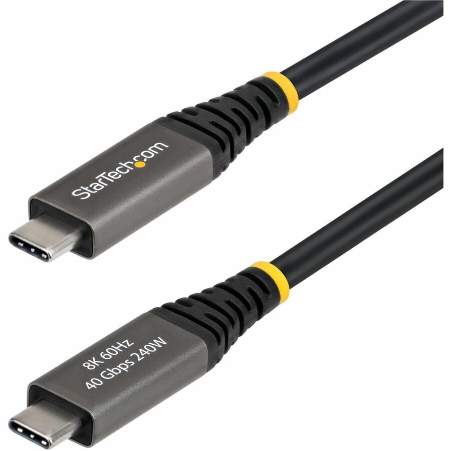StarTech 6ft (1.8m) Active USB4 Cable, 40Gbps, 240W, 8K 60Hz/4K 240Hz DP2.1, Thunderbolt 4 Compatible USB-C Cable, Black USB-C Cord