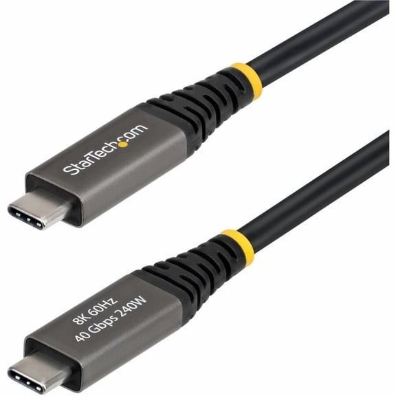 StarTech 6ft (1.8m) Active USB4 Cable, 40Gbps, 240W, 8K 60Hz/4K 240Hz DP2.1, Thunderbolt 4 Compatible USB-C Cable, Black USB-C Cord