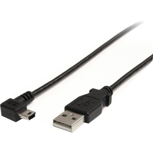 StarTech.com USB2HABM3RA Black Mini USB Cable - A to Right Angle Mini B