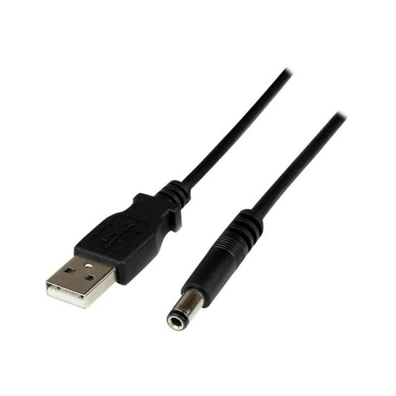 StarTech.com USB2TYPEN1M Black USB to Type N Barrel 5V DC Power Cable - USB A to 5.5mm DC