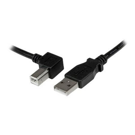 StarTech.com USBAB1ML 3 ft. Black USB 2.0 A to Left Angle B Cable