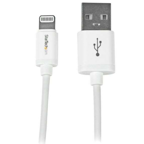 StarTech.com USBLT1MW 1m (3ft) White Apple® 8-pin Lightning Connector to USB Cable for iPhone / iPod / iPad - Charge and Sync Cable - 1 meter