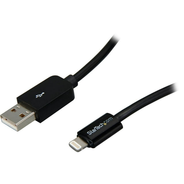 StarTech.com USBLT3MB Black 3m (10ft) Long Black Apple 8-pin Lightning Connector to USB Cable for iPhone / iPod / iPad
