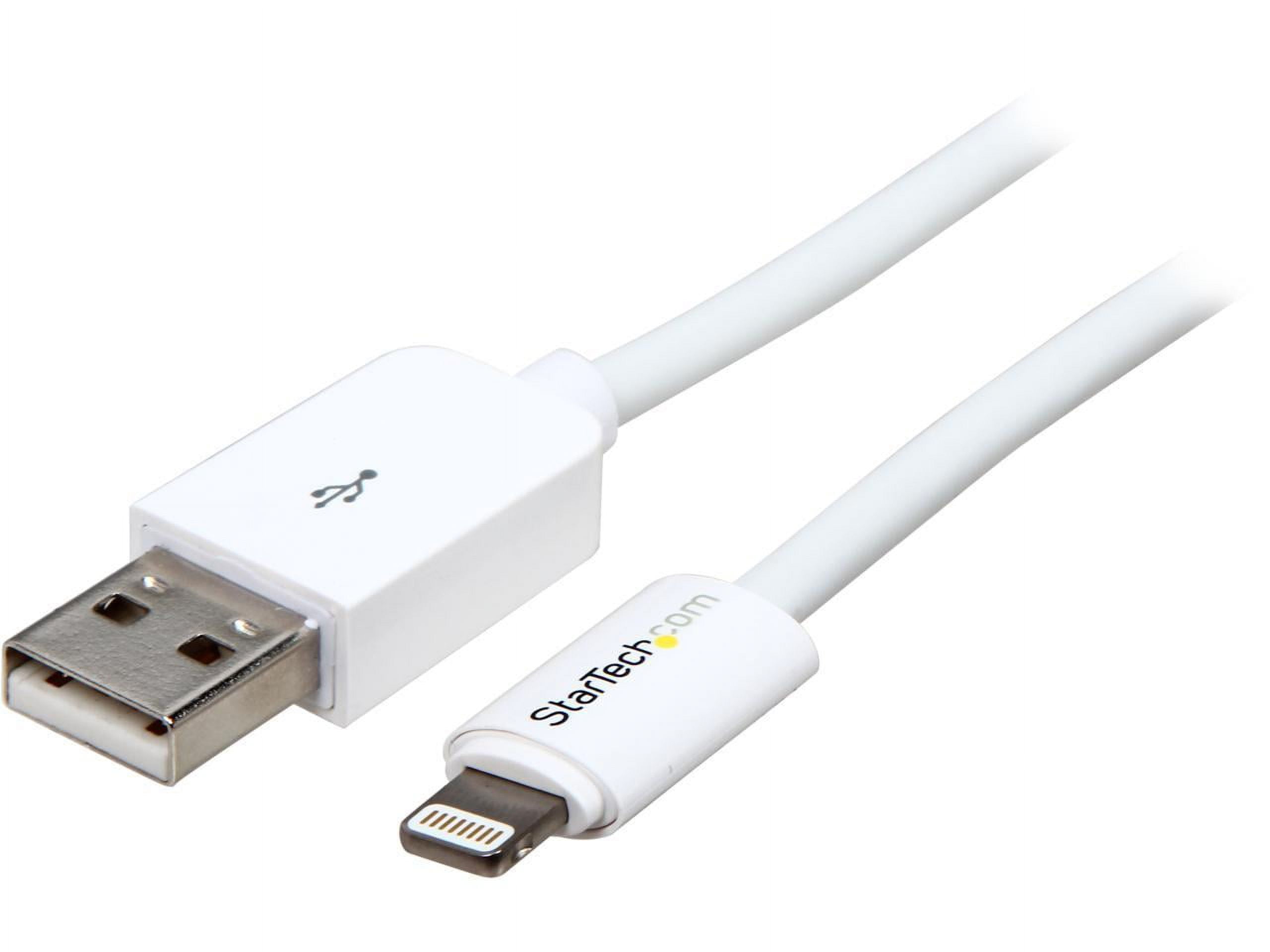 StarTech.com 3M (10ft) Long White Apple 8-Pin Lightning Connector to USB Cable
