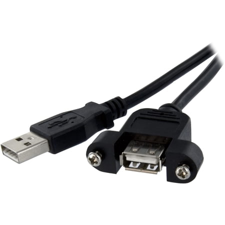 StarTech.com USBPNLAFAM3 3 ft. Black Panel Mount USB Cable A to A Black