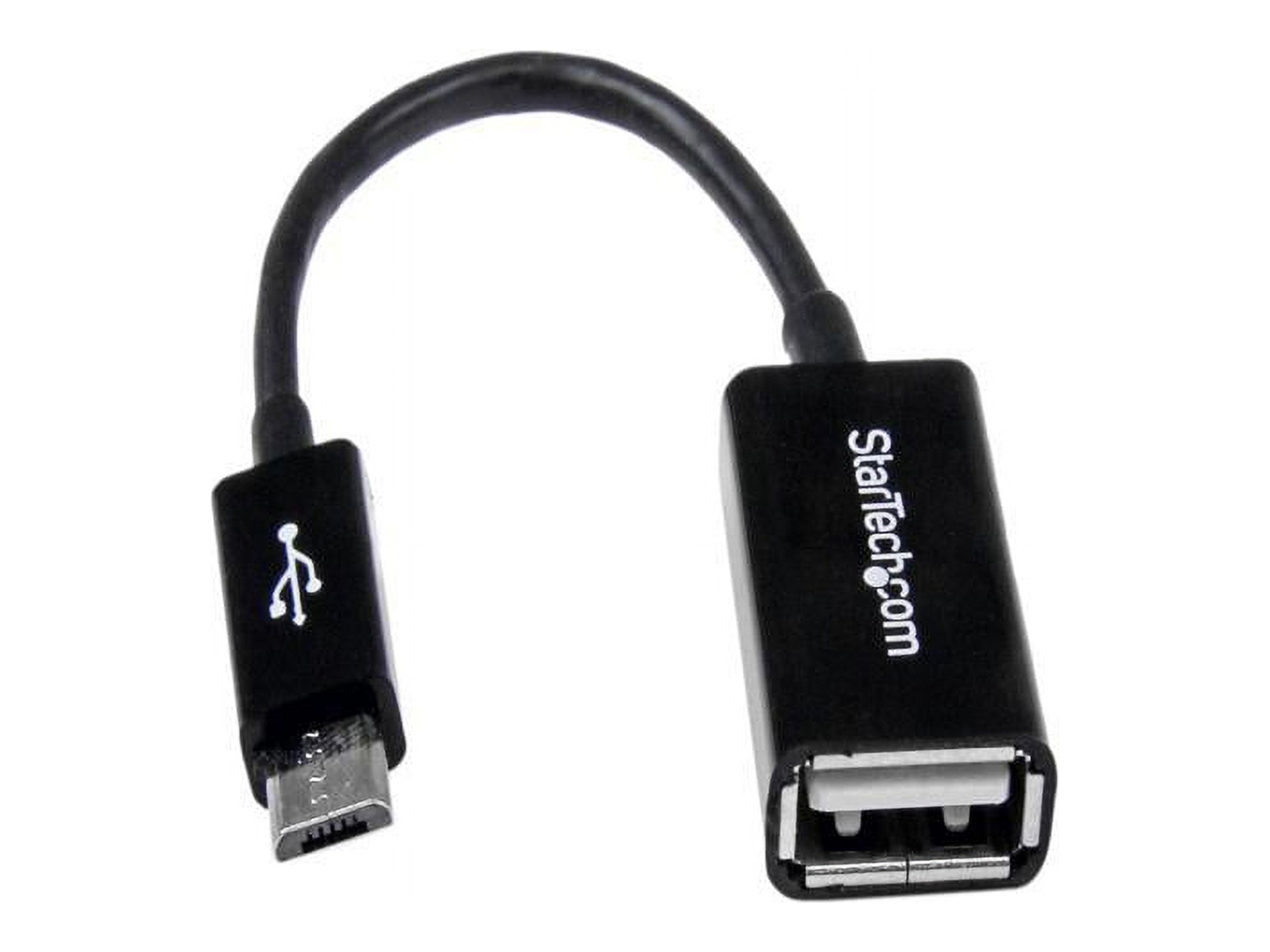 StarTech.com UUSBOTG 5in Micro USB to USB OTG Host Adapter - Micro USB Male to USB A Female On-The-GO Host Cable Adapter - image 1 of 4