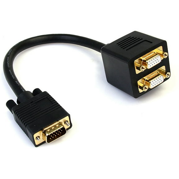 StarTech 1' VGA to 2x VGA Video Splitter Cable Black VGASPL1VV