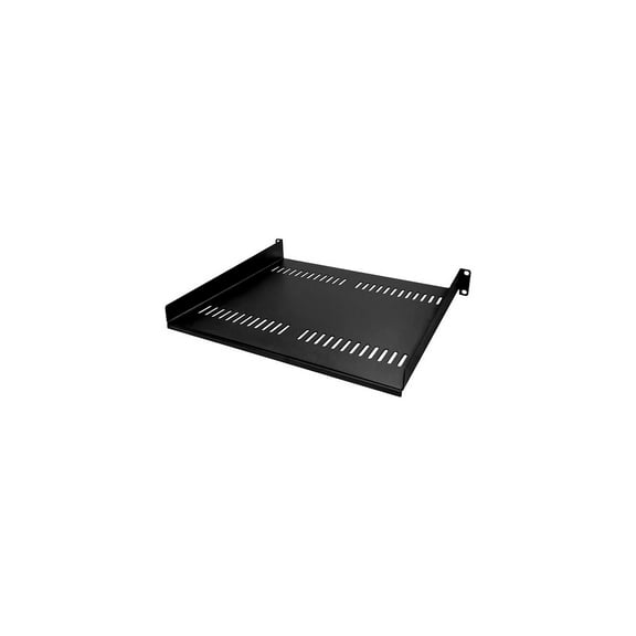 StarTech.com 1U Vented Server Rack Cabinet Shelf, 16in Deep Fixed Cantilever Tray, Rackmount Shelf for 19" AV/Data/Network Equipment Enclosure w/ Cage Nuts & Screws, 44lbs Weight Capacity - 1U Network Rack Shelf (CABSHELF116V) - Rack shelf - black - 1U - 16" - for P/N: CABSHELF116