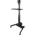thumbnail image 1 of StarTech.com Mobile Standing Workstation with Monitor Mount, CPU/PC Holder, Height Adjustable Desktop Computer Cart, Standing Workstation, Black, 1 of 20