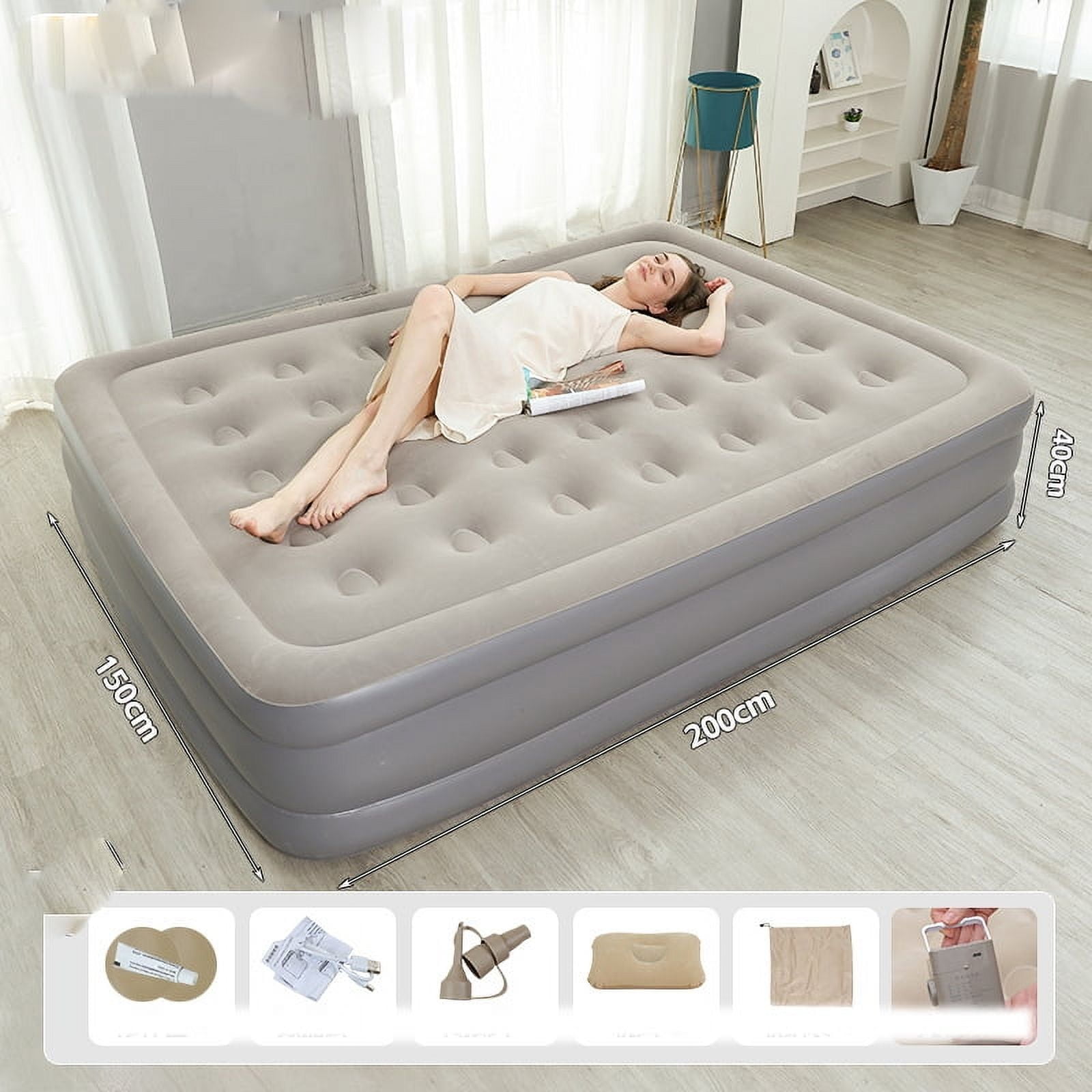StarZe Air Mattress Queen with Built in Pump,Inflatable Portable ...