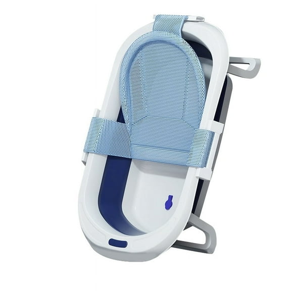 StarZe Folding Baby Bathtub, Intelligent Temperature Design, Ages 0-36 Months(Blue Net).