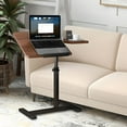 thumbnail image 1 of StarZe Height Adjustable Side Desk,Laptop Desk,Rotatable Tilting Desktop Rolling Mobile Desk with Silent Wheels,Walnut, 1 of 7