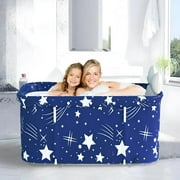 StarZe Portable Foldable Bathtub,Cold/Hot Universal,Freestanding Bath Tub for Adults, 47 inch (Star).