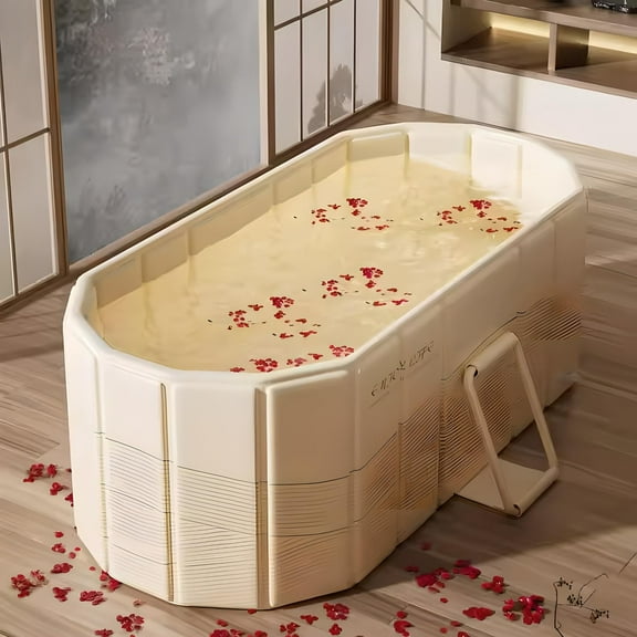 StarZe Portable Foldable Bathtub, Freestanding Large Spaces, Suitable for Home Outdoor (Cold/Hot Universal) ,59inch.