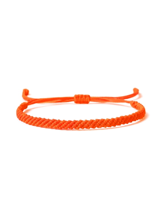 Orange Surf Braided Bracelet for Women Men Adjustable Boho Surfer Bracelet Beach Waxed Thread Waterproof Anklet