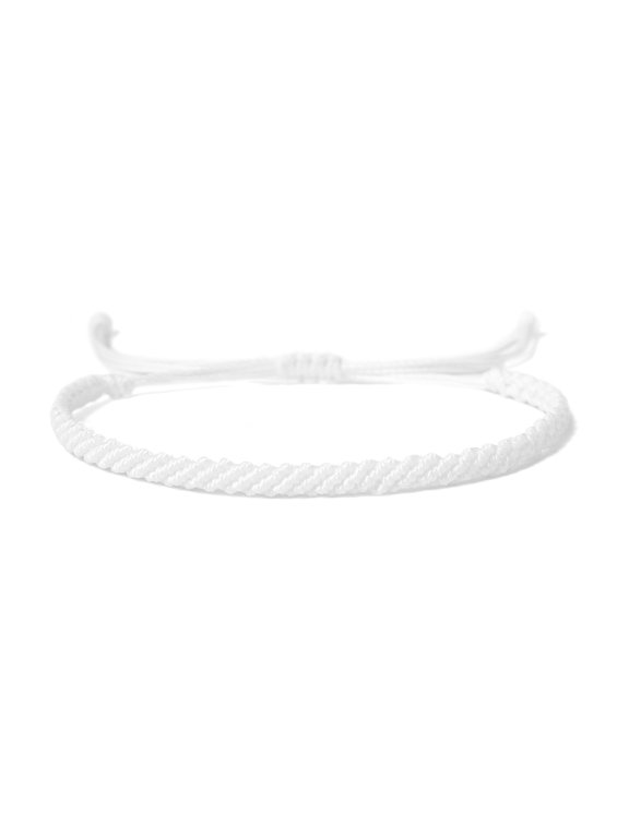 White Surf Braided Bracelet for Women Men Adjustable Boho Surfer Bracelet Beach Waxed Thread Waterproof Anklet