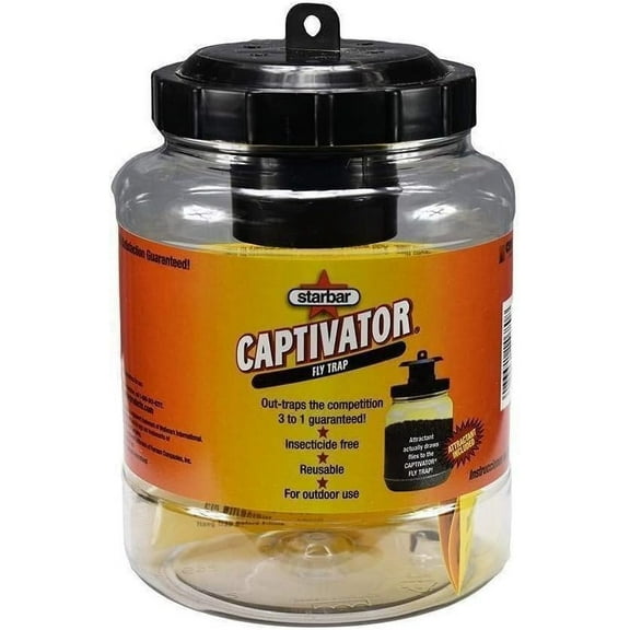 Starbar Captivator Outdoor 2 Quart Reusable Fly Attachment Hanging Jar Trap