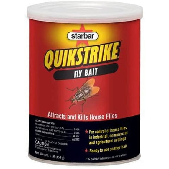 Starbar Quikstrike Fly Bait, 1 lb scatter bait for house flies near livestock and poultry facilities