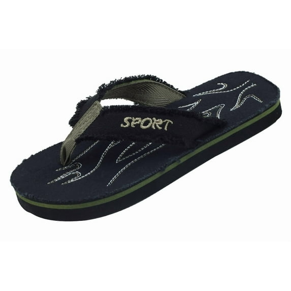 Starbay Boy's Lightweight Flip Flop Sandals, Open toe Black, 13