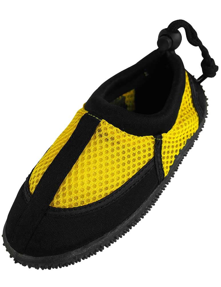 Starbay Little Boys Athletic Water Shoes - Yellow & Navy Aqua Shoes For Pool, Beach, Toddler Sizes