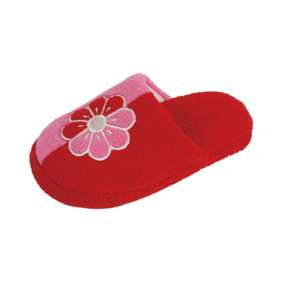 Starbay Girl's Children's Warm Home Indoor Slippers with Contrast Flower Design, Hotel Style (#8206)