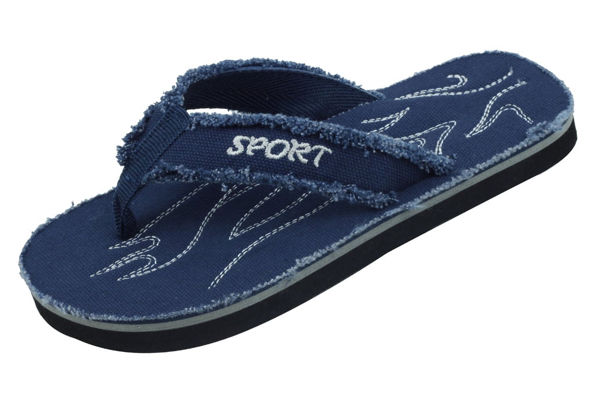Starbay Unisex Kids Canvas Thong Flip Flop Sandals, Flat, Navy, Size 6