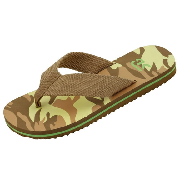Starbay Men's Canvas upper Camo Print soft Insole EVA Outsole Casual Thong Flip Flop Flat Comfy Sandals