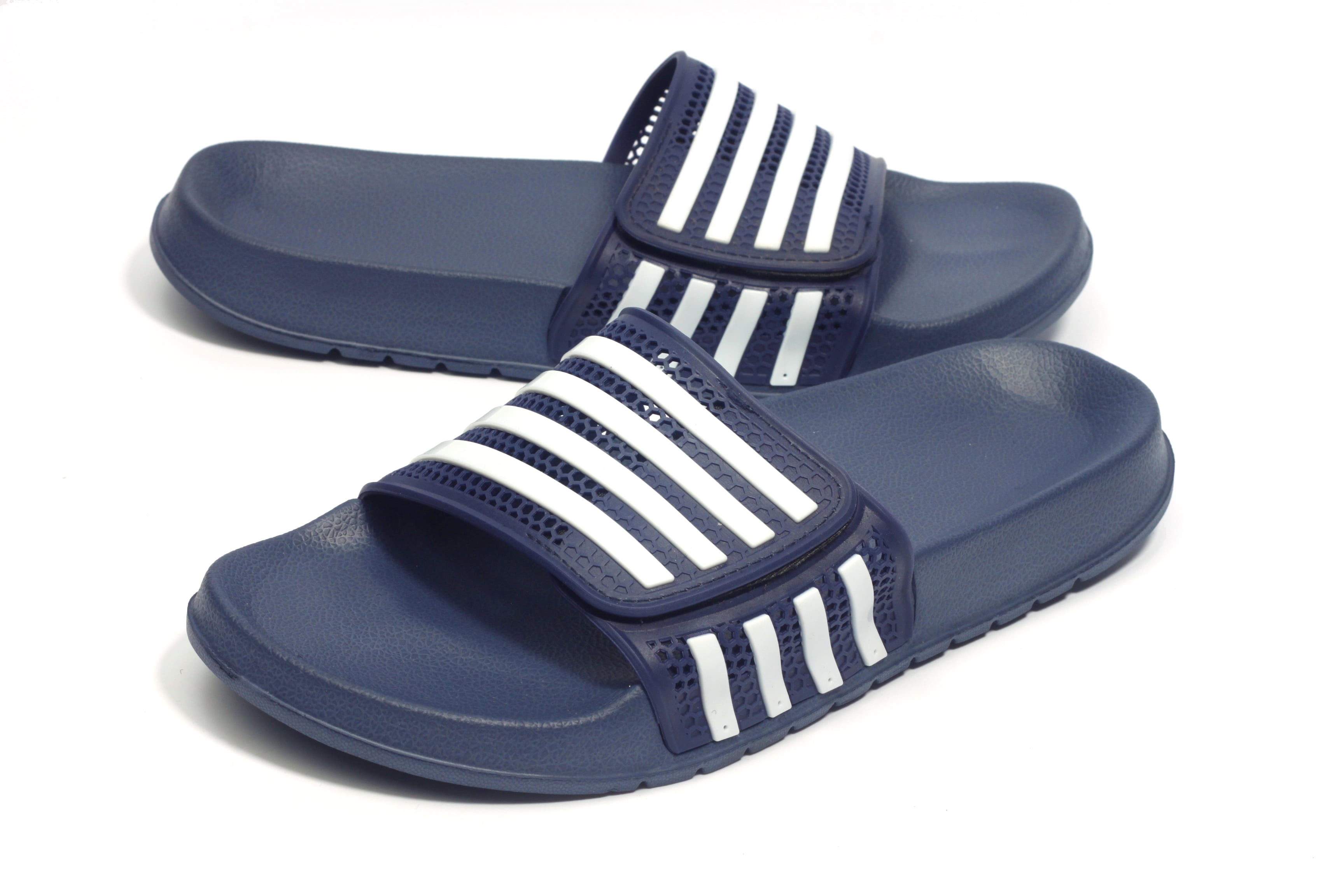 Starbay Men's Striped Slip-on Comfort Slides, Flat Strap Sandals