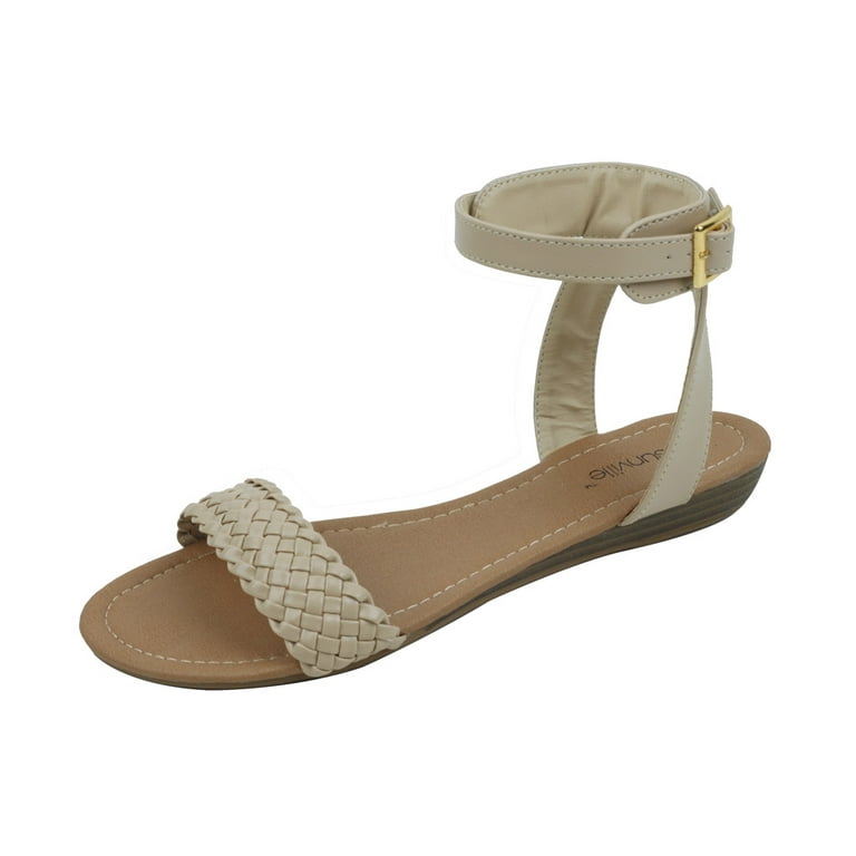 Starbay Women's Braided Ankle Strap Flat Sandals