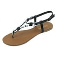 thumbnail image 1 of Starbay Women's Braided Contrast T-Strap Slingback Flat Sandals, 1 of 1