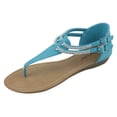 thumbnail image 1 of Starbay Women's Fashion Jewel Crystal Double Buckle Strap Thong Flat Sandal, 1 of 2