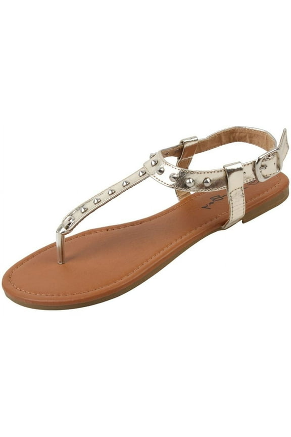 Women's Fashion Studded Summer Beach Thong Gladiator Sandals Flats