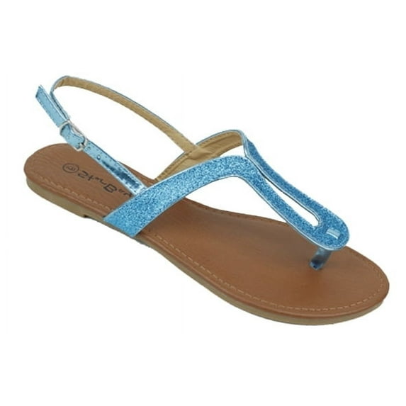 Starbay Women's Glitter Fashion T-Strap Flat Sandals