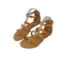 thumbnail image 1 of Starbay Women's Hollow-Carved Design Metallic Embellished Ankel Strap Back Zipper Closure Open-Toe Fashion Sandals, 1 of 3