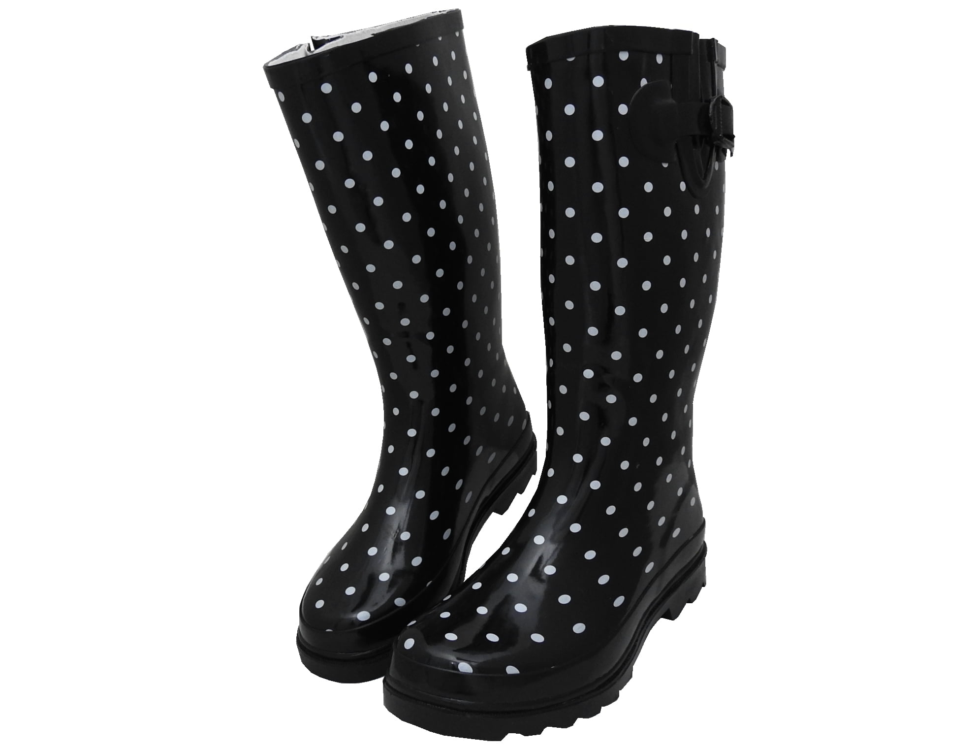 Black and white rain boots deals