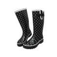 thumbnail image 1 of Starbay Women's Rubber Rain Boots, White Polka Dots with White Contrast Trim, 1 of 3
