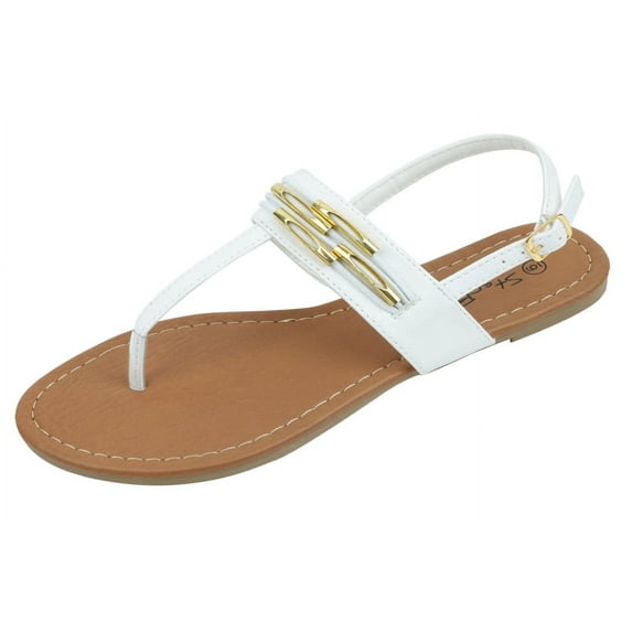 Starbay Women's T-Strap Flats Sandals, Adjustable Beads