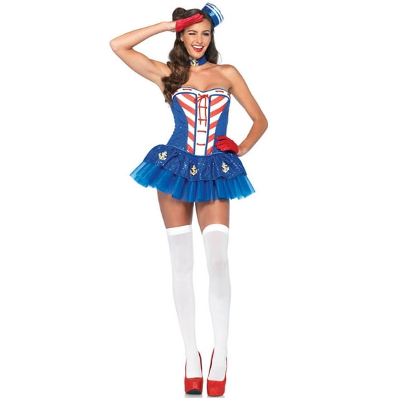 Patriotic Starboard Sweetie 4 Piece Women's Costume Small 4-6